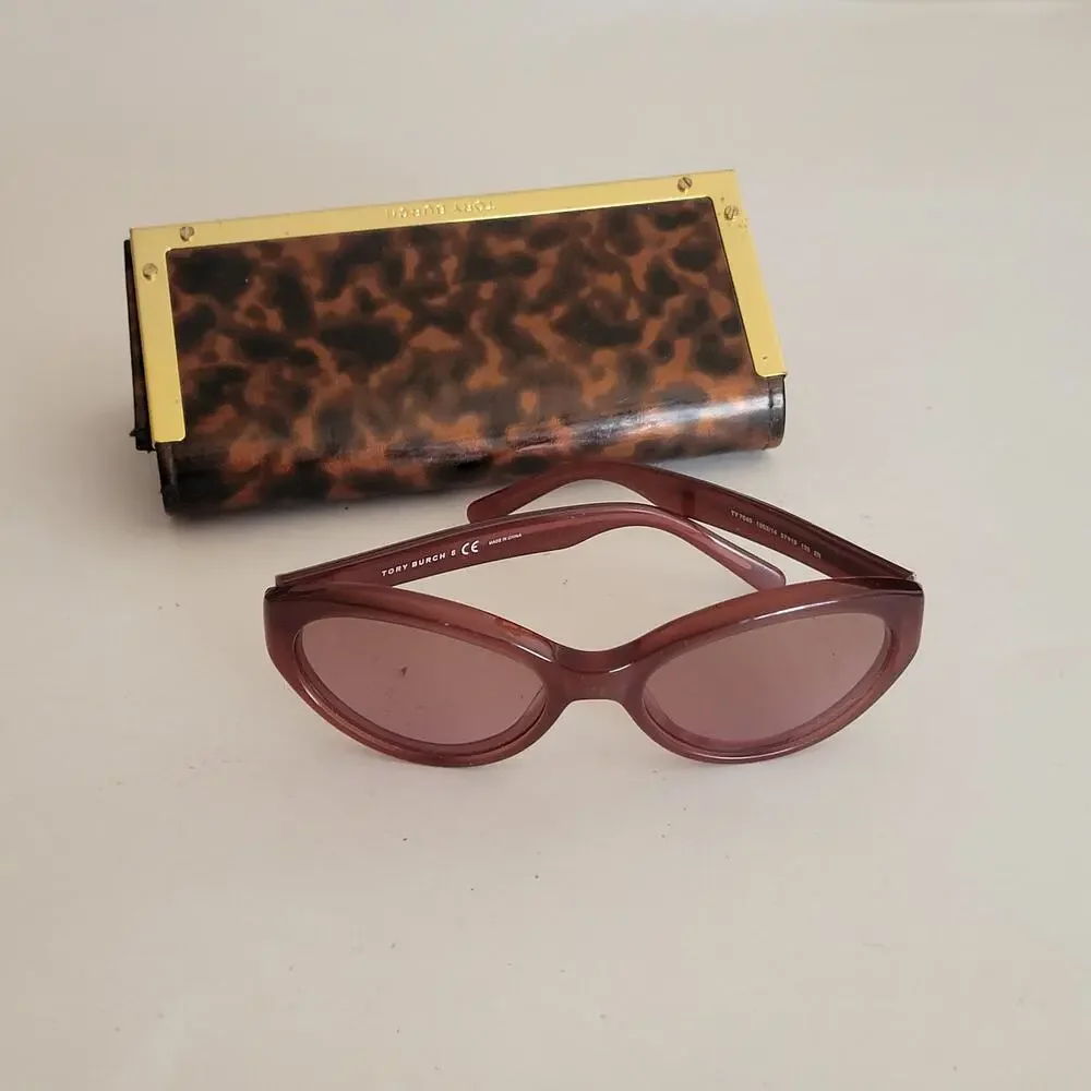 Tory Burch TY 7040 Sunglasses Burgundy Oval Cat Eye 1053/14 57x19x135 w/Case